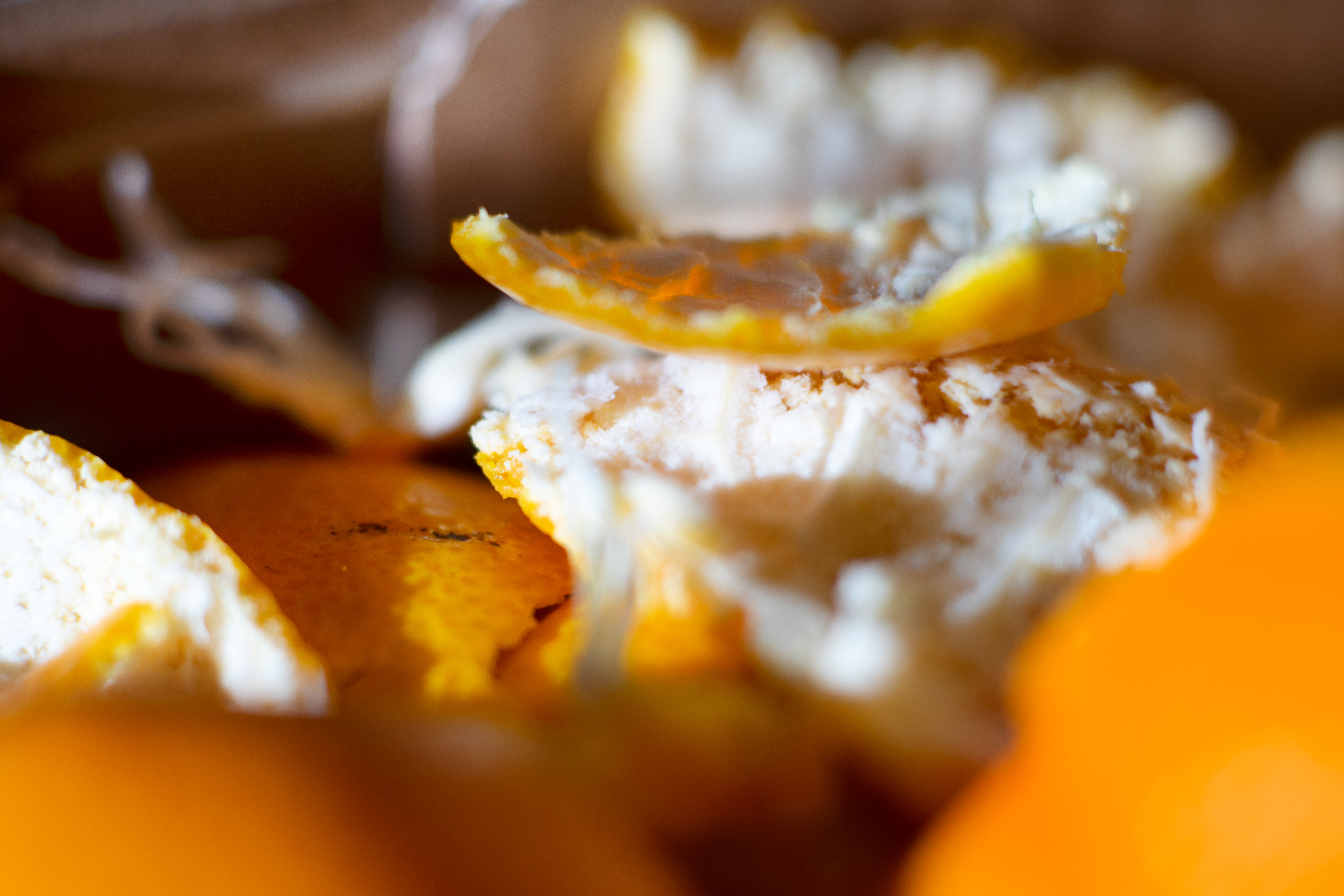 A closeup image of some mandarin peels. Creative Commons